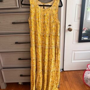 Max Studio Yellow Floral Maxi Dress